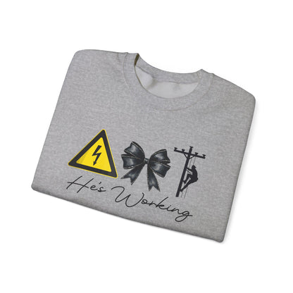 Line wife sweater, Hes working. lineman IBEW - Perfect Gift for Him, Cozy & Stylish Winter Wear, Everyday Comfort, Unisex Fashion