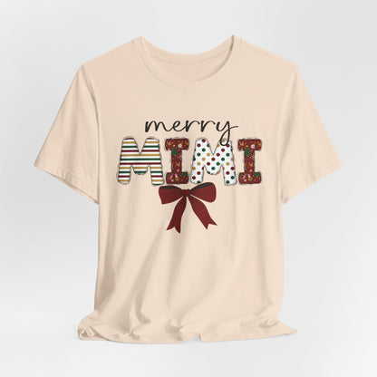 Merry Mimi Tee,  Festive Holiday T-Shirt for Grandmothers, Cute Gift for Christmas, Family Gatherings, Holiday Parties, mimi christmas gift