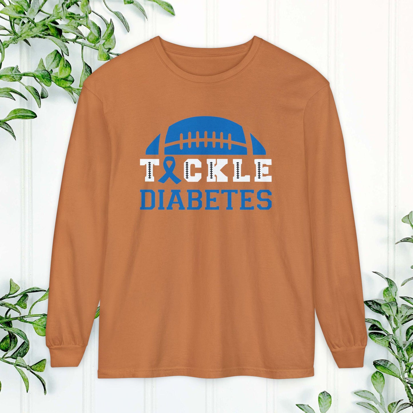 Diabetes Awareness Long Sleeve Shirt, Tackle Diabetes Shirt, Sports Team Spirit, Health Campaign Gear, Gift for Supporters, T1D awareness