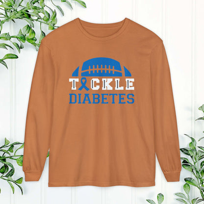 Diabetes Awareness Long Sleeve Shirt, Tackle Diabetes Shirt, Sports Team Spirit, Health Campaign Gear, Gift for Supporters, T1D awareness