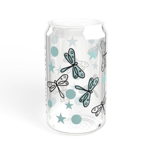 Personalized Dragonfly Sipper Glass, 16oz | Unique Name Here Drinkware, Gift for Her, Eco-friendly Straw Glass, Cute Party Favor