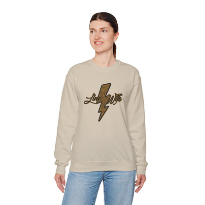 Line Wife Lightning Bolt Crewneck Sweatshirt - Unisex Heavy Blend, Cozy Pullover, Casual Wear, Gift for Him/Her, Everyday Comfort