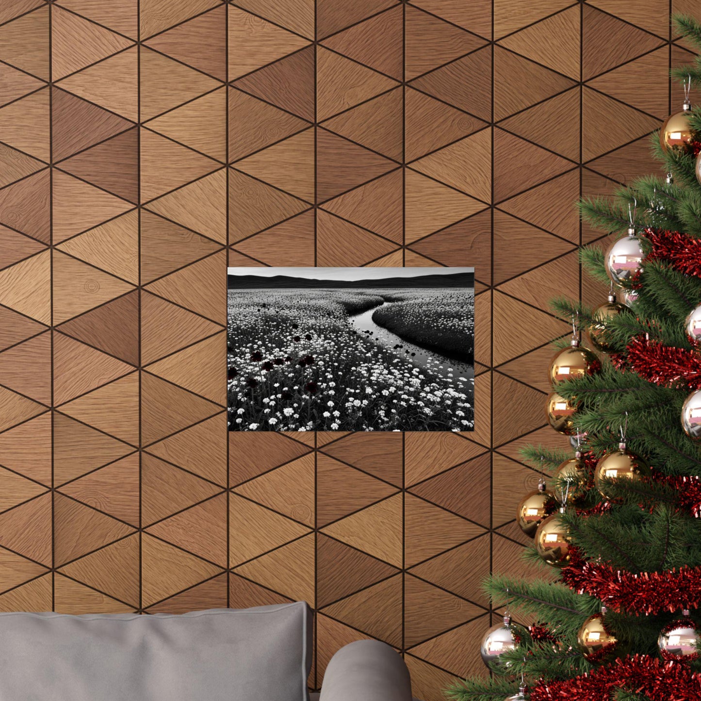 Monochrome Landscape Poster: Minimalist Nature Art Print