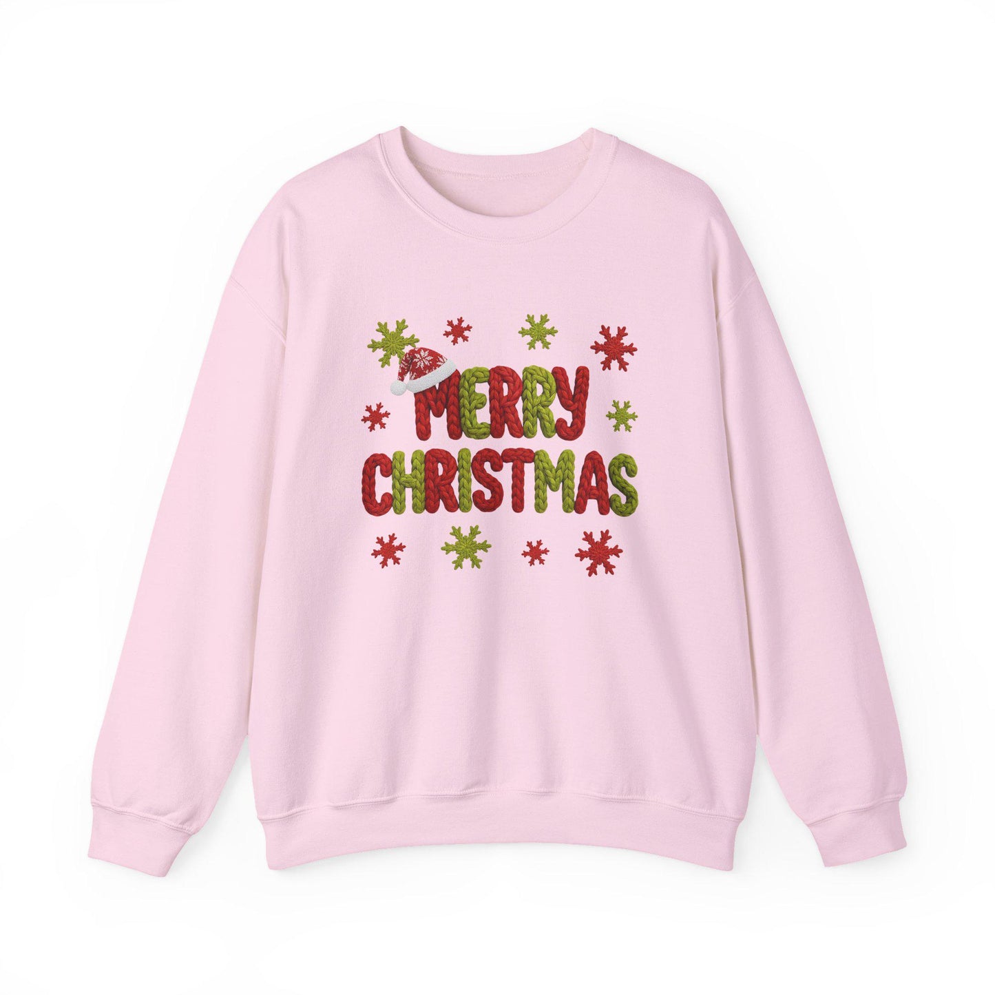 Faux Yarn Merry Christmas Crewneck Sweatshirt, Holiday Apparel, Winter Fashion, Cozy Gift, Unisex Sweatshirt, Cute sweater, Cozy Sweater