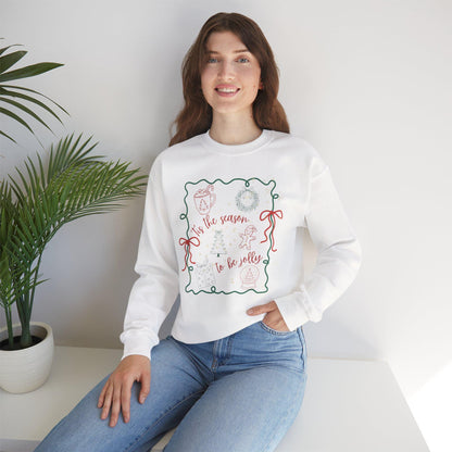 Cozy Holiday Sweatshirt - 'Tis the Season to Be Jolly, Christmas Gift, Unisex Crewneck, Festive Apparel, Winter Wear