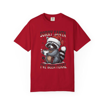 Festive Raccoon T-Shirt, Holiday Shirt, Funny Christmas Tee, Unisex T-Shirt, Gift for Pet Lovers, Cute Santa T-Shirt