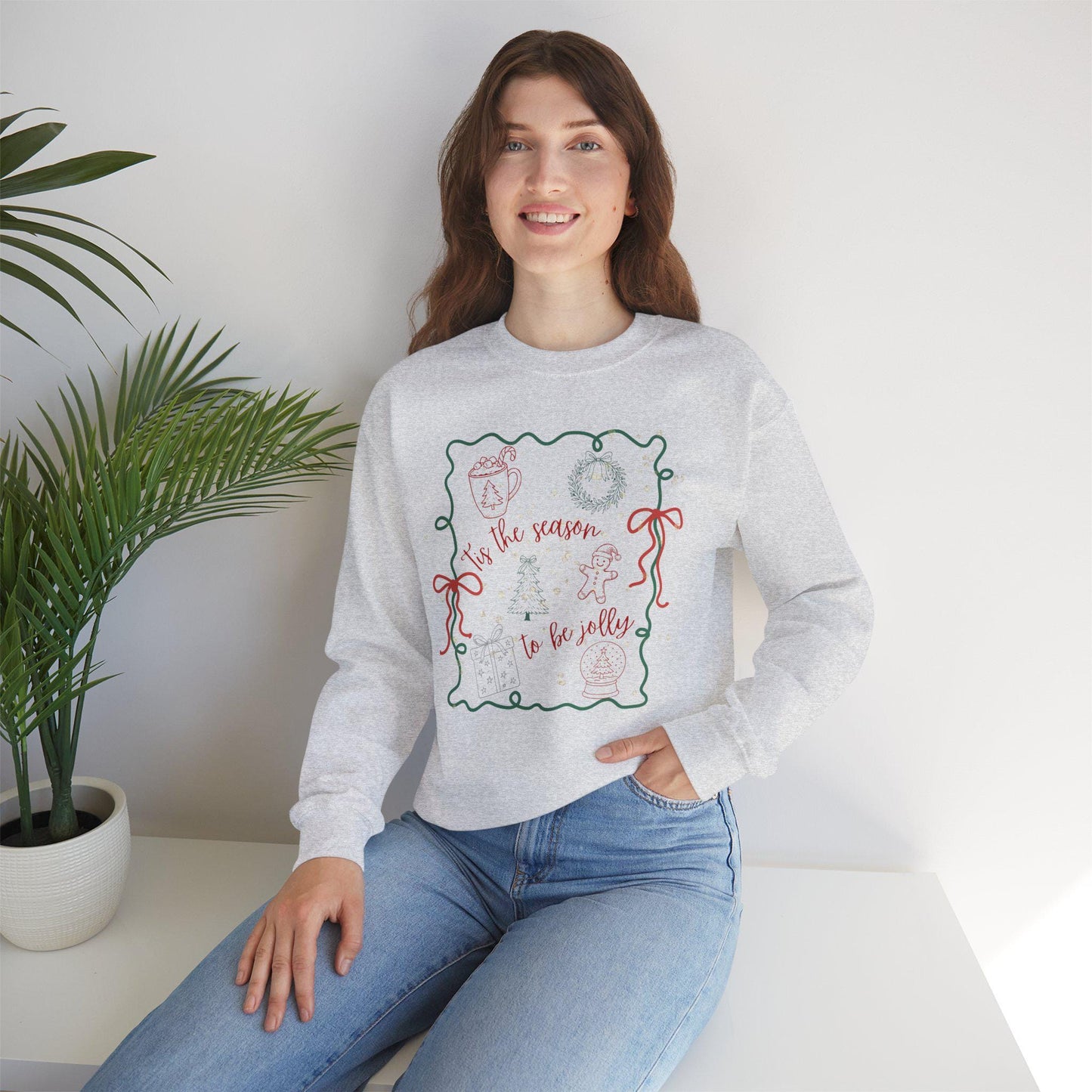 Cozy Holiday Sweatshirt - 'Tis the Season to Be Jolly, Christmas Gift, Unisex Crewneck, Festive Apparel, Winter Wear
