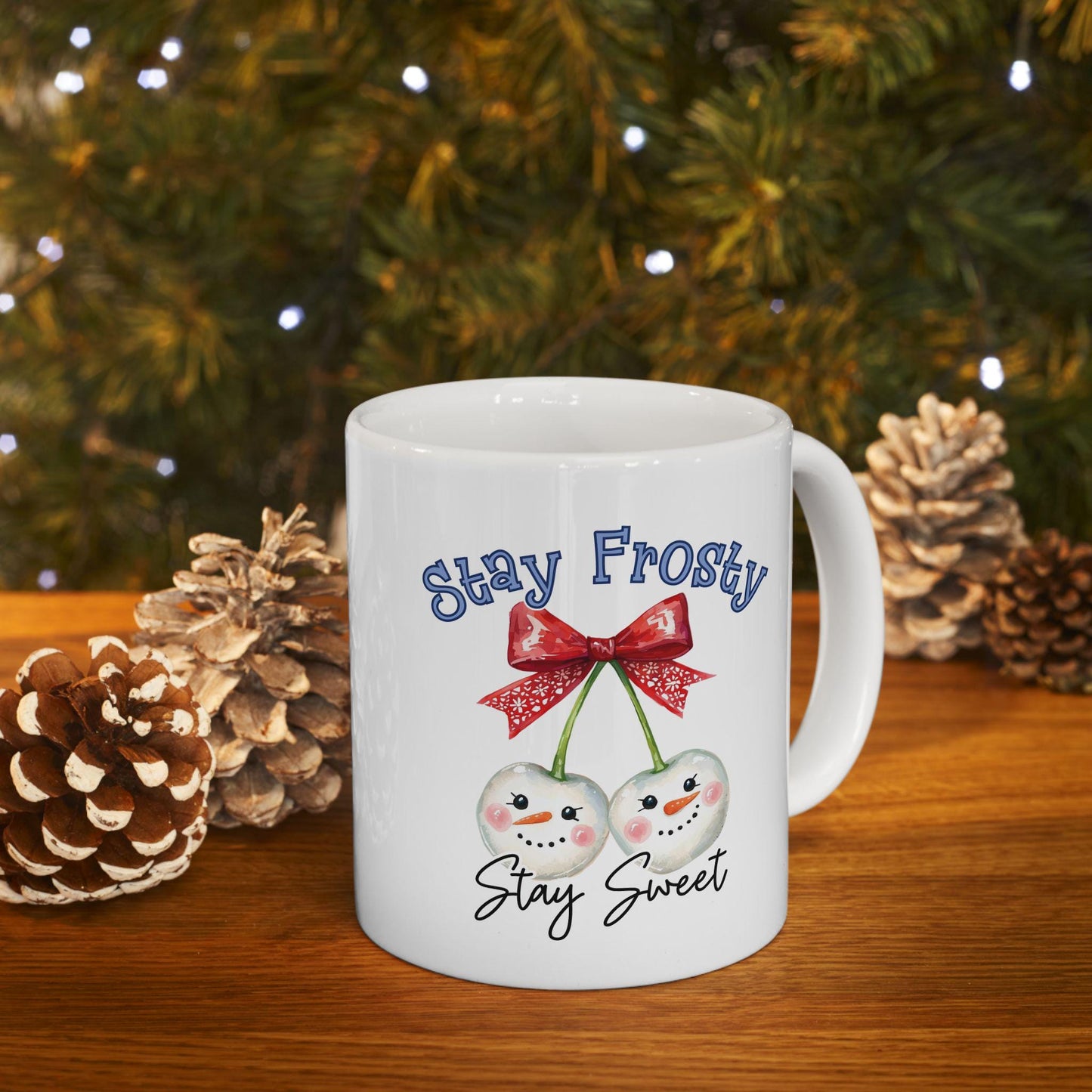 Frosty Ceramic Coffee Mug, Cute Gift for Friends, Stay Spooky Mug, Halloween Decor, Cute Coffee Cup, White elephant gift