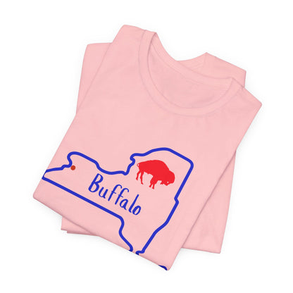Buffalo Short Sleeve Tee, Fun Buffalo Fan Shirt, Game Day T-Shirt, Sports Apparel, Unisex Sports Tee, Perfect Gift for Football Fans
