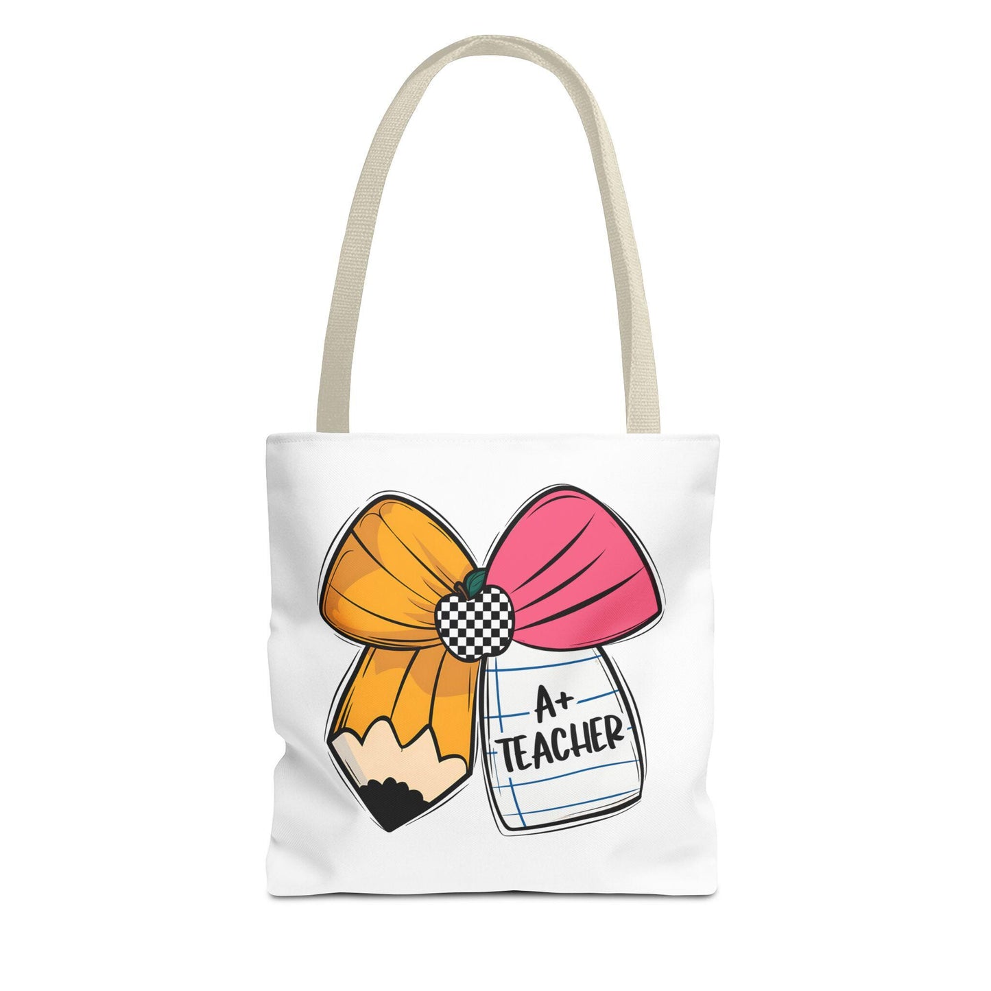 A+ Teacher Tote Bag, Teacher Appreciation Gift, School Supplies Bag, Eco-Friendly Merchandise, Cute Teacher Accessory, Back to School