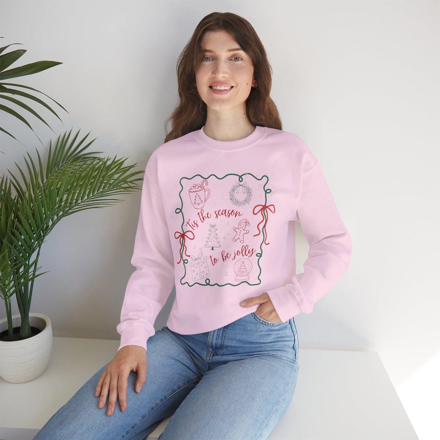Cozy Holiday Sweatshirt - 'Tis the Season to Be Jolly, Christmas Gift, Unisex Crewneck, Festive Apparel, Winter Wear
