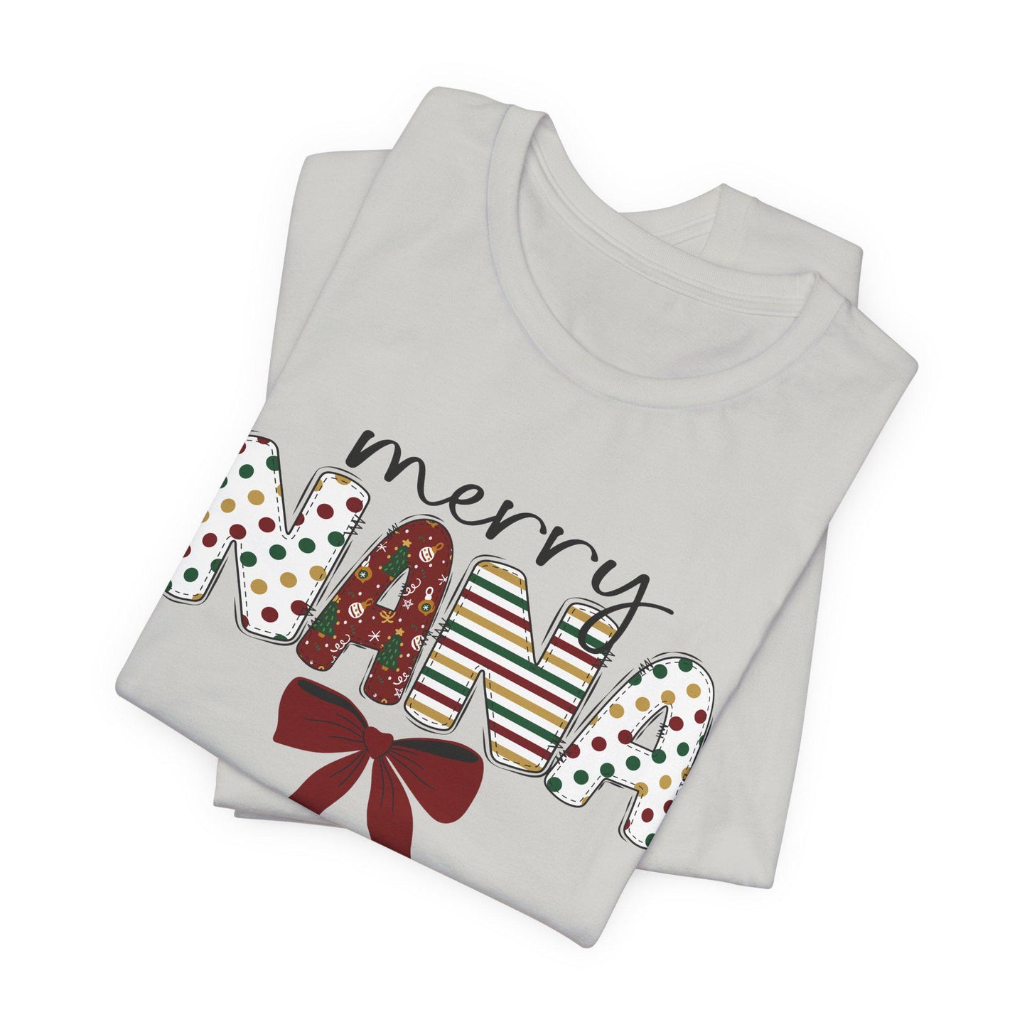 Merry Nana Holiday Tee, Unisex Jersey Short Sleeve T-Shirt, Christmas Gift for Grandma, Festive Family Shirt, Holiday Apparel, Cute Nana Top