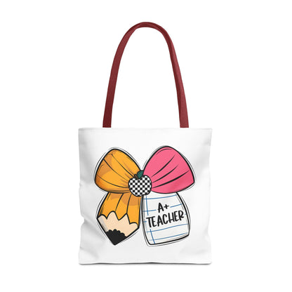 A+ Teacher Tote Bag, Teacher Appreciation Gift, School Supplies Bag, Eco-Friendly Merchandise, Cute Teacher Accessory, Back to School