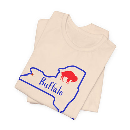 Buffalo Short Sleeve Tee, Fun Buffalo Fan Shirt, Game Day T-Shirt, Sports Apparel, Unisex Sports Tee, Perfect Gift for Football Fans