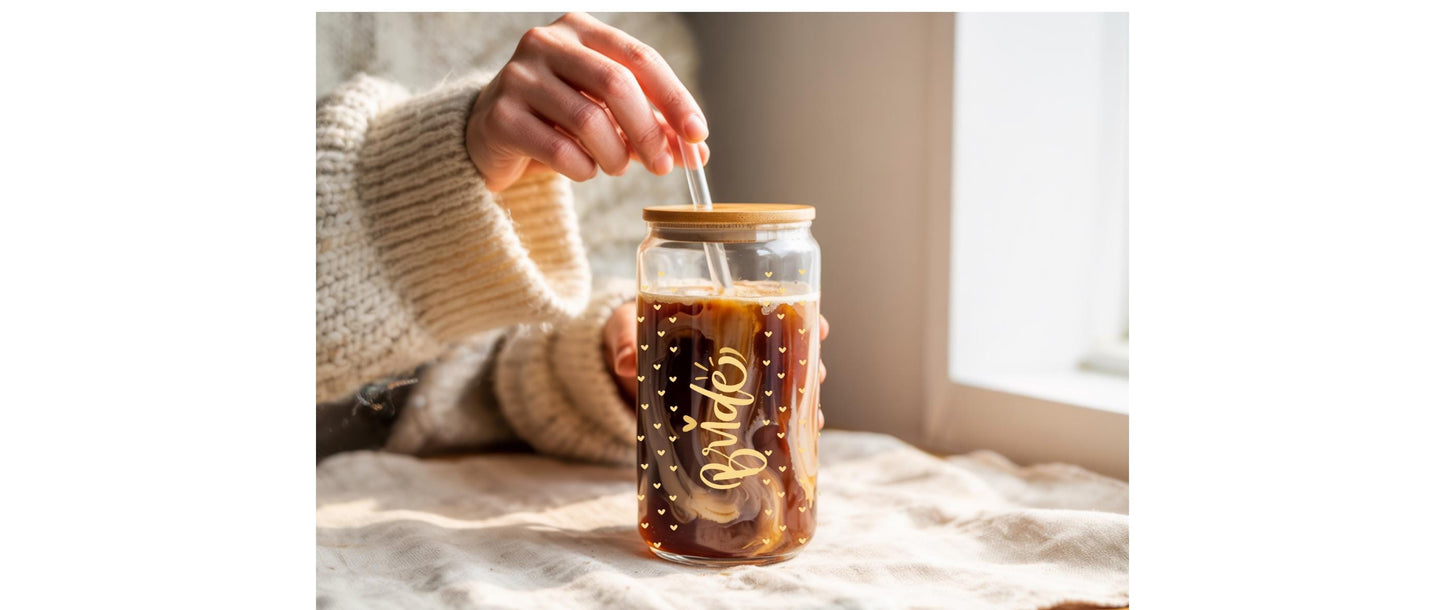 Bride Sipper Glass, 16oz - Perfect for Weddings, Bridal Showers, Bachelorette Parties, Cute Drinkware, Gift for Bride