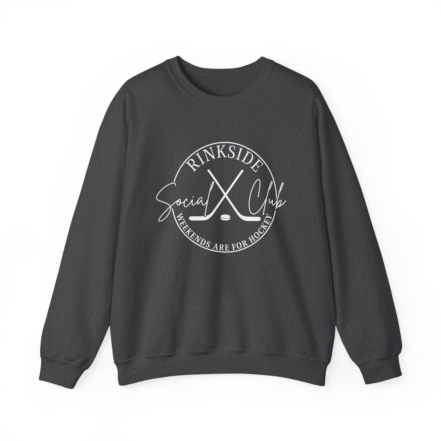 Rinkside Social Club Crewneck Sweatshirt, Cozy Hockey Sweatshirt, Unisex Warmth, Weekend Vibes, Perfect Hockey Gift, Hockey mom gift