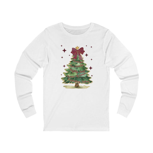 Christmas Tree Long Sleeve Tee, Holiday Shirt, Unisex Christmas Gift, Winter Fashion, Festive Apparel, Comfortable Tee
