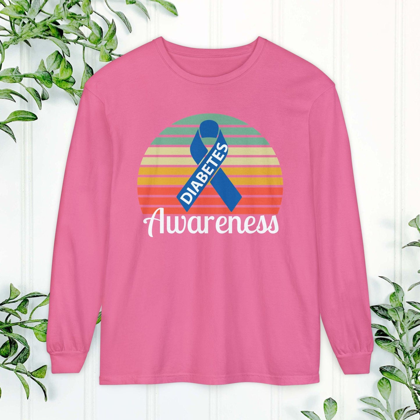 Diabetes Awareness Long Sleeve Shirt, Diabetes Shirt, Sports Team Spirit, Health Gear, Gift for Supporters, T1D awareness, T1D Support