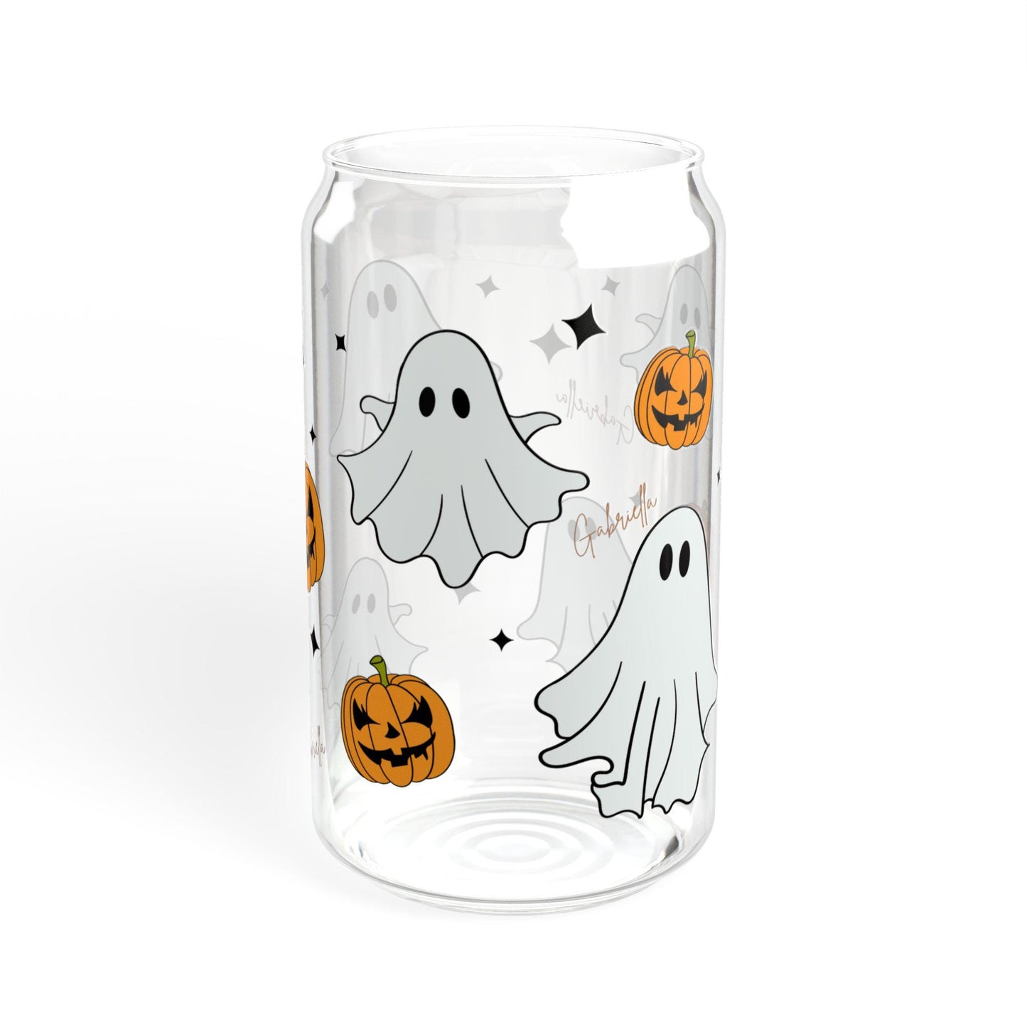 Personalized Halloween Ghost Sipper Glass, 16oz, Ghost Cup, Pumpkin Drinkware, Spooky Beverage Container, Fall Party Decor, Halloween Gift