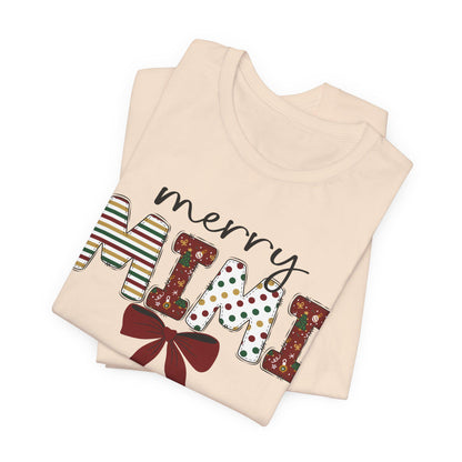 Merry Mimi Tee,  Festive Holiday T-Shirt for Grandmothers, Cute Gift for Christmas, Family Gatherings, Holiday Parties, mimi christmas gift