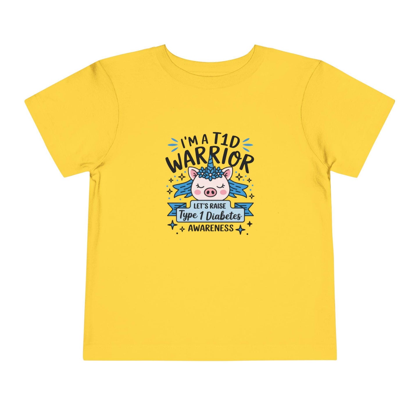 Toddler T1D Warrior Tee - Diabetes Awareness T-Shirt, Kid's Short Sleeve Shirt, Support T1D, Cute Children's Apparel,