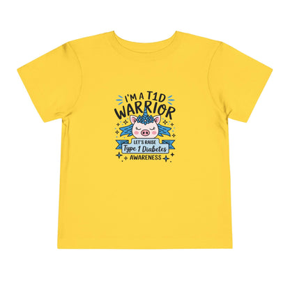 Toddler T1D Warrior Tee - Diabetes Awareness T-Shirt, Kid's Short Sleeve Shirt, Support T1D, Cute Children's Apparel,