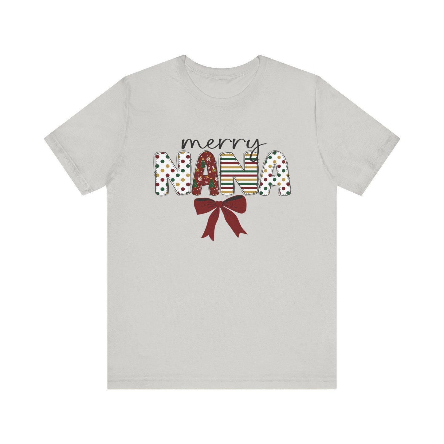 Merry Nana Holiday Tee, Unisex Jersey Short Sleeve T-Shirt, Christmas Gift for Grandma, Festive Family Shirt, Holiday Apparel, Cute Nana Top