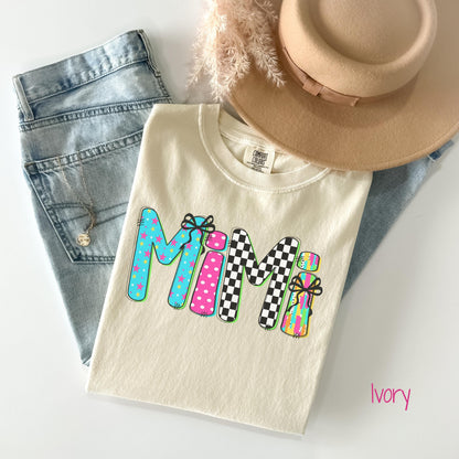 Colorful 'Mimi' T-Shirt, Fun Family Gift, Casual Wear, Birthday Celebration Tee, Personalized Summer Style, Christmas gift for Mimi
