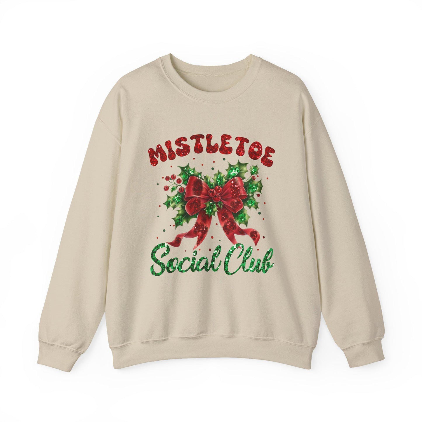 Cozy Holiday Sweatshirt with Mistletoe Design, Perfect for Winter Gatherings, Christmas Parties, Family Celebrations, Gifts