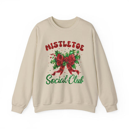 Cozy Holiday Sweatshirt with Mistletoe Design, Perfect for Winter Gatherings, Christmas Parties, Family Celebrations, Gifts