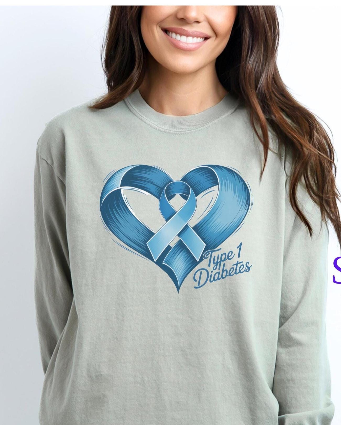 Type 1 Diabetes Awareness Long Sleeve Shirt | Supportive Gift for Friends & Family, Health Awareness Apparel, Unisex Tee, T1D Awareness