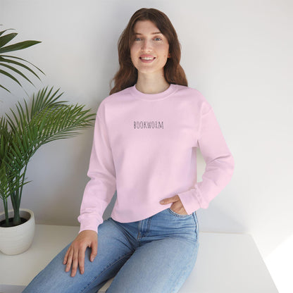 Bookworm embroidered sweatshirt, Perfect for reading lover gift.